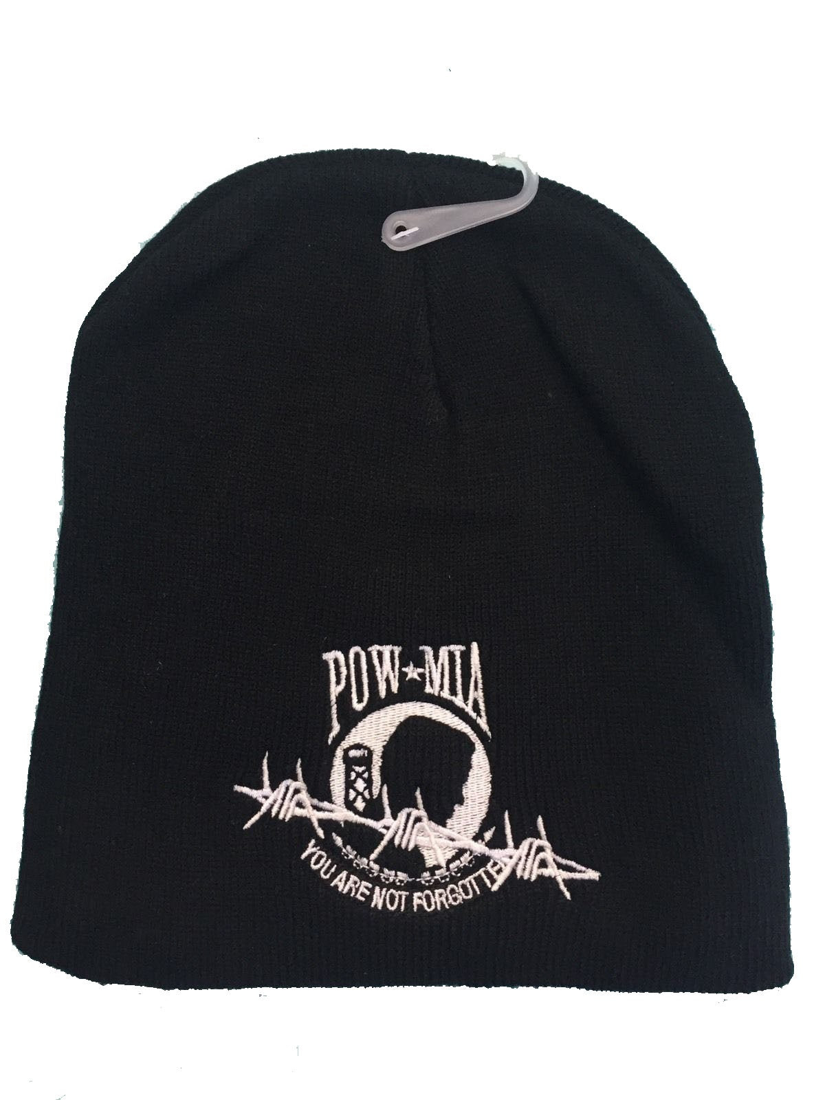 8" POW MIA BARBED WIRE EMBROIDERED WINTER BEANIE SKULL CAP toboggan hat