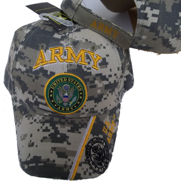 UNITED STATES ARMY CAMO BASEBALL STYLE EMBROIDERED HAT flag us usa cap