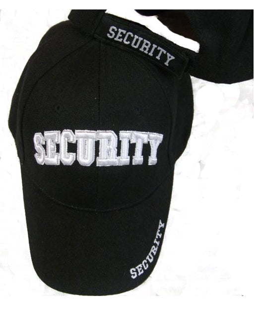 SECURITY EMBROIDERED ADJUSTABLE HAT black ball cap