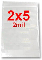 2x5 2mil CLEAR RESEALABLE BAGS baggies 2"x5" jewelery dime plastic poly zip baggies