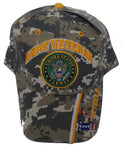 UNITED STATES ARMY "V" VETERAN CAMO BASEBALL STYLE EMBROIDERED HAT us usa cap