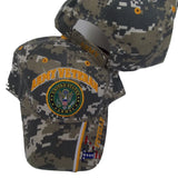 UNITED STATES ARMY "V" VETERAN CAMO BASEBALL STYLE EMBROIDERED HAT us usa cap