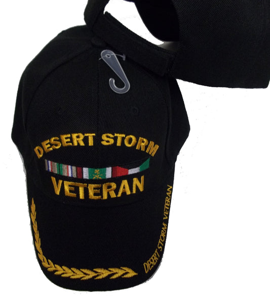 CrazyCoolBuys Desert Storm War Veteran Black Baseball Style Embroidered Hat Us Usa Cap