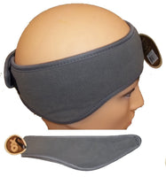 GRAY POLAR FLEECE VELCRO ADJUSTABLE HEADBAND EARMUFFS winter ear band