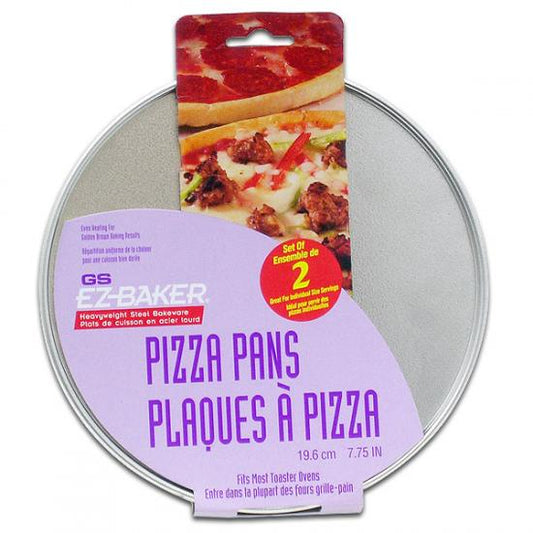 2pk EZ BAKER 7.75" ROUND PIZZA BAKING COOKING PANS toaster oven food