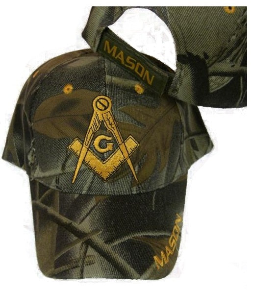 FREEMASON CAMO EMBROIDERED ADJUSTABLE HAT mason masonic lodge camouflage cap