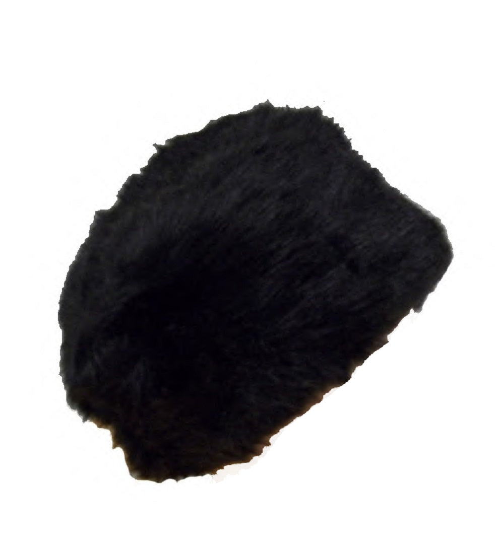 Black Faux All Fur Beanie Skull Cap Ladies Hat Winter Fashion Womans Women
