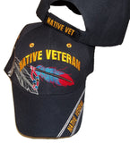 NATIVE VETERAN ADJUSTABLE HAT american baseball cap army marine navy vet
