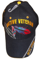 NATIVE VETERAN ADJUSTABLE HAT american baseball cap army marine navy vet