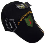 1st INFANTRY DIVISION THE BIG RED ONE BLACK EMBROIDERED BASEBALL CAP ball hat world war army