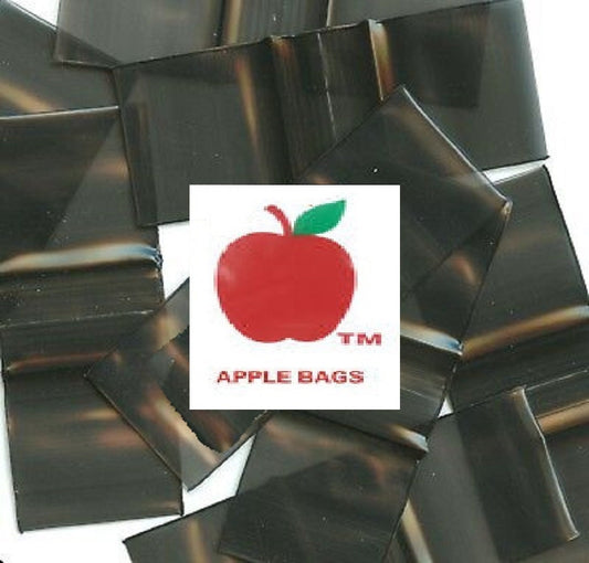 1000 Pack Apple Brand BLACK 2mil ZIPLOCK BAGS 1,000 baggies resealable plastic