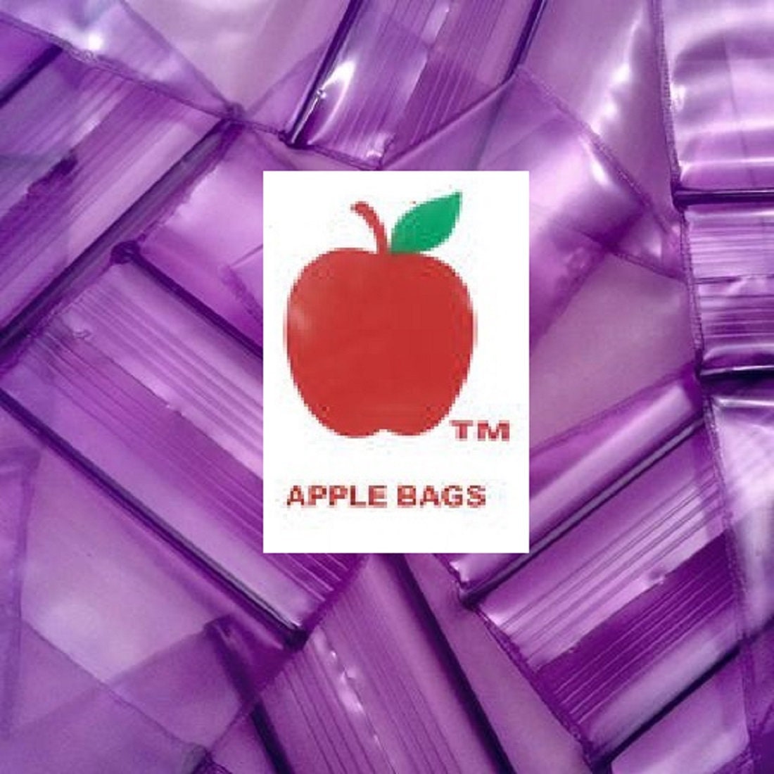 1000 Pack Apple Brand PURPLE 2mil ZIPLOCK BAGS 1,000 baggies resealable plastic