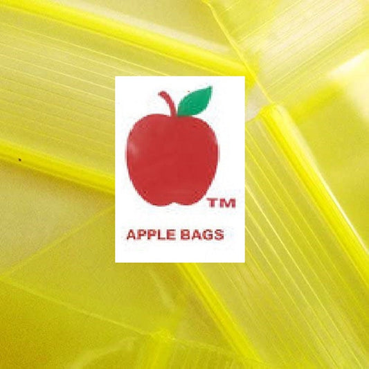 1000 Pack Apple Brand YELLOW 2mil ZIPLOCK BAGS 1,000 baggies resealable plastic